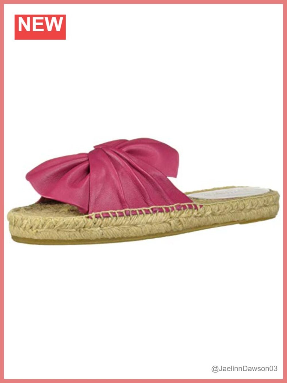 Espadrilles Bow Leather Twisted Flat Jute Sole Slip-On